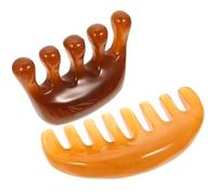 VALICLUD 2Pcs Gua Sha Massage Comb Wide Tooth Scalp Massager Comb Acupoint Therapy Tool for Neck Back Relaxation and Hair Care Resin Material for Family Use