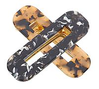 VALICLUD 2pcs Hair Clips for Women and Stylish Duckbill Barrettes Black and Leopard Print Durable and Smooth Hair Accessories for Thick Thin Curly Straight