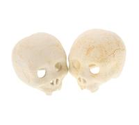 VALICLUD 2Pcs Halloween Skull Ornament Lifelike Skeleton Head Decoration for Haunted House Party Accessories Fire Pit Tabletop Prop Adding Terrifying Ambience