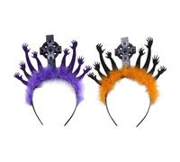VALICLUD 2pcs Halloween Zombie Hand Hairband Spooky Tombstone Headgear Plastic Hair Hoop for Masquerade Party Cosplay Women Day Dead Headbands