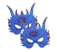 VALICLUD 2pcs Handcrafted Mask Half Face Masquerade Carnival Headgear for Halloween Party Cosplay Costume Horned Detailed Design for Adults