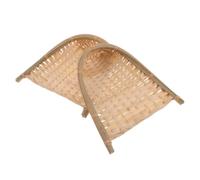 VALICLUD 2pcs Handmade Bamboo Dustpans for Kitchen and Office Use, Portable Cleaning Shovel with Elegant Craftsmanship and Decorative Woven Basket Design, Reduces Dust Exposure for Fruits