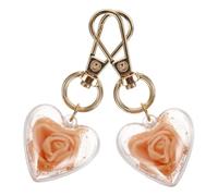 VALICLUD 2pcs Heart Keychain Pendant Eternal Love Decor for Bags and Backpacks Lightweight Hanging Key Ring Preserved Flower Cute Accessory for and Parties