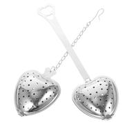 VALICLUD 2pcs Heart-Shaped Stainless Steel Tea Strainers with Fine Mesh Sieve Loose Leaf Infusers for Brewing Rust-Resistant Filters with Two Handle Designs for Easy Use