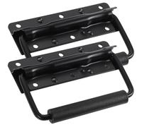 VALICLUD 2pcs Heavy Duty Spring Loaded Iron Handles for Chest Toolbox with Ergonomic Design and Easy to Install Features, for Moving Box and Metal Case Applications