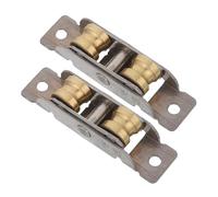 VALICLUD 2pcs Heavy-Duty Stainless Steel Sliding Glass Door Rollers Double Wheel Bearings for Smooth Gliding Wear-Resistant Pulley Replacement for Windows Cabinets and Bathroom Sliding