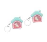 VALICLUD 2pcs House Keychain Music and Light Cute Unicorn Pendant Keychain for Handbag Decorative Keyring for Car Keys Creative Unique Housewarming Accessory
