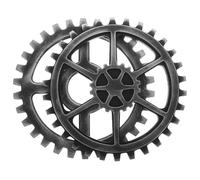 VALICLUD 2pcs Industrial Style Wooden Gear Wall Pendant Retro Steampunk Wall Hanging Decor for Home Bar Shop Natural Texture Reusable Vintage