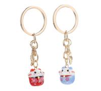VALICLUD 2pcs Japanese Cat Keychain Pendant Waving Arm Bag Decor Accessories Unique Key Charms for Women for Friends Family Celebrations