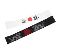 VALICLUD 2pcs Japanese Headband for Men Warrior Style Bandana Comfortable Hachimaki for Chefs Ninjas and Daily Wear Soft Resilient Elegant Design