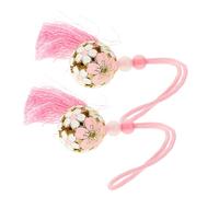 VALICLUD 2pcs Japanese Omamori Charm Chic Phone Pendant with Cherry Blossom Bell Feng Shui Luck Amulet for Home Decor Car Ornaments Thoughtful Loved Ones