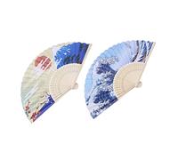 VALICLUD 2pcs Japanese Style Sushi Plate Fans with Tassels Bamboo Folding Hand Fans for Cold Dish Decor and Sashimi Presentation Lightweight Traditional Japanese Folk Art
