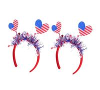 VALICLUD 2pcs July Hairband Independence Day Accessories Patriotic Headband for Women American Flag Hair Band Letter Love Party Outdoor