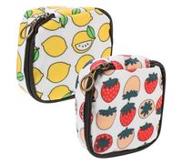 VALICLUD 2pcs Large Capacity Waterproof Cosmetic Bags with Zipper Closure, Portable Cotton Makeup Pouches for Travel and Handbag Organiser, Gift for Valentine's Day