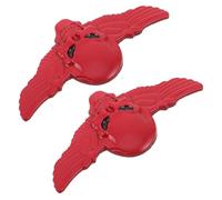 VALICLUD 2pcs Large Crimson Skull with Wings Car Decal Stickers Metal Skull Body Emblem for Automotive Exterior Accessories, Hood and Side Car Stickers Suitable for Trucks and Motorcycles