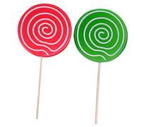 VALICLUD 2Pcs Large Fake Lollipop Photography Props Red Green Diameter Party Decorations Multipurpose Photo Booth Accessories for Weddings Birthdays and Events