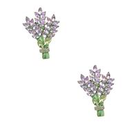VALICLUD 2pcs Lavender Flower Brooch Pin for Women Elegant Rhinestone Decor Aesthetic Lapel Pin Vintage Style Clothing Accessory for Coats and Dresses