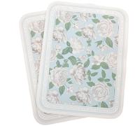 VALICLUD 2pcs Leather Placemats Floral Pattern Design for Dining Table Waterproof and Oil-resistant High Temperature Resistance European Style Table Mats for Kitchen Or Hotel Use