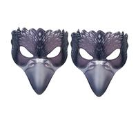 VALICLUD 2pcs Lifelike Crow Mask Halloween Costume Half Face Cover Lightweight Soft Material for Masquerade Carnival Cosplay Zoo Themed Party with Breathable Eye and Nose
