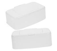 VALICLUD 2pcs Lightweight Portable Wipes Dispenser Tissue Box with Lid, Refillable White Pp Material Napkin Holder Suitable for Stroller and Diaper Bag Storage