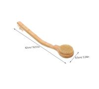 VALICLUD 2Pcs Long Handle Bath Brushes for Shower Safe Exfoliating Body Scrubber with Soft Massage Bristles for Elderly Disabled Deep Cleansing and Foot Cleaning in Khaki