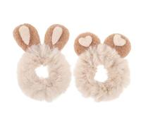 VALICLUD 2pcs Lovely Bunny Ear Hair Ring Plush Hair Ties Versatile Headdress for Messy Bun School Accessories