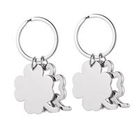 VALICLUD 2pcs Metal Four Leaf Clover Pendants Hollow Clover Design Lucky Keychain for Bag Car Decor