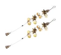 VALICLUD 2Pcs Metal Wind Chimes Fortune-Bringing Hanging Bells with Chinese Gourd Design for Garden, Patio, Porch Decor - Small Lucky Feng Shui Wind Chimes for Outdoor Home