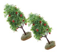 VALICLUD 2Pcs Micro Landscaping Fruit Tree Model Decor for DIY Indoor Outdoor Use Realistic Plastic Tree Ornament with Bright Color and Creative Design for Home Garden