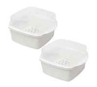 VALICLUD 2pcs Microwave Vegetable Steamer Set with Lid and Steaming Tray, Microwave Cooking Containers for Steaming Vegetables, Fish, Dumplings - Kitchen Utensil Suitable for Healthy Meal