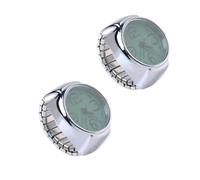 VALICLUD 2pcs Mini Ring Watches for Women and Men with Quartz Movement, Big Numbers Display, Metal Material, Creative Stylish Design, Gift Accessories