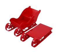 VALICLUD 2pcs Miniature Christmas Sleigh and Skiing Board Ornaments Red Holiday Desktop Decorations Festive Tabletop Adornments for Christmas Party and Home Decor