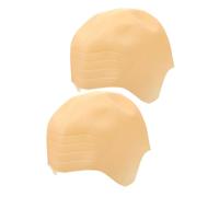 VALICLUD 2pcs Monk's Headgear Bald Cap for Women Men Cosplay Halloween Bald Head Wig Cap for Adult Stage Performance