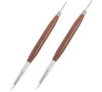 VALICLUD 2pcs Nail Art Sculpture Pen Silicone Nail Art Brushes Handle for Gel Carving Drawing Detail Brush for Home Salon
