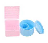 VALICLUD 2pcs Nail Brush Cleaner Blue round Pink Square Paint Brush Cleaning Cup Plastic Manicure Artist Supplies Dappen Cup