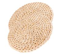 VALICLUD 2pcs Natural Handwoven Braided Corn Husk Placemats Scalding Heat Resistant Table Mats Non Slip Decorative Dining Accessories for Home Kitchen