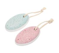 VALICLUD 2Pcs Natural Pumice Stone Foot Callus Remover Handheld Pedicure File for Dead Skin Exfoliation Foot Scrubber with Dense Pores Easy Grip for Smooth Heels at Home Travel