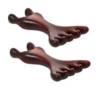 VALICLUD 2pcs Natural Sandalwood Six-Claw Foot Massager with Long Handle for Self Massage Ergonomic Meridian Acupoint Stimulator to Fatigue and Enhance Blood Flow Lightweight Portable
