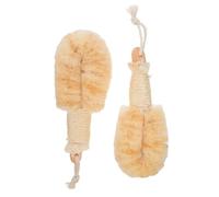 VALICLUD 2pcs Natural Sisal Body Scrub Brush Large with Handle and Lanyard, Exfoliating Bath Back Brush for Shower, Deep Cleansing Skin Exfoliator for Bathroom Use