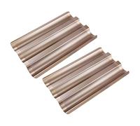 VALICLUD 2Pcs Non Stick Bread Baking Tray Carbon Steel Three Slot Mould for French Baguettes Kitchen Tool for Home Bakers and Professionals
