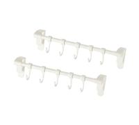 VALICLUD 2pcs Over Cabinet Hooks Rack for Kitchen Cabinet Doors No Drill Towel Holder with Hooks Plastic Space Saving Organizer for Dishcloths Bathroom and Laundry Storage