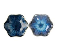 VALICLUD 2Pcs Pattern Seasoning Containers with Wear Resistant Vinegar and Sauce Dishes for Home Use Microwave Dishwasher Safe for Condiments Snacks and Nibbles Gradual Blue and Smoky
