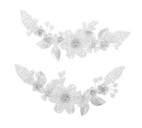 VALICLUD 2pcs Pearl Rhinestone Floral Shoe Clips Removable Decorative Buckles for Wedding High Heels Elegant Beaded Flower Charms for Bride S Pumps and Party Shoes