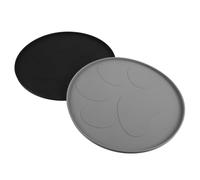 VALICLUD 2pcs Pet Leak Placemats Dog Food Mat Raised Edge for Easy Cleaning Footprint Pattern