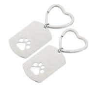 VALICLUD 2pcs Pet Urn Keychain Paw Print Pendant Ashes Holder Jewelry for Dog Custom Engraved Keepsake for Cherished Memories Memorial Accessory for Pets