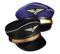 VALICLUD 2Pcs Pilot Hat Airplane Captain Costume Accessories for Cosplay Performance Lightweight Comfortable Design for Parties Role Playing