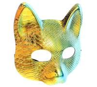 VALICLUD 2pcs Plastic Fox Mask Half Face Animal Cosplay for Halloween Carnival Party Unisex Lightweight Breathable Masquerade Accessory with Dazzling Finish