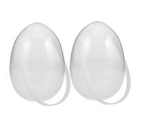 VALICLUD 2pcs Plastic Gachapon Box Empty Easter Eggs Fillable Egg Shaped Buckets Candy Boxes for Easter Hunt Party Basket Stuffer Toys Filling Treats