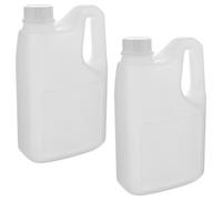 VALICLUD 2pcs Plastic Juice Storage Containers Reusable Beverage Container Smoothie Bottles with Caps Juices Milk Bottles Reusable Smoothie with Lids White