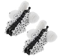 VALICLUD 2pcs Plush Bunny Ear Hair Claw Clips for - Fluffy Animal Jaw Clips with Strong Hold, Cute Cartoon Hair Accessories for Easter and Spring Party